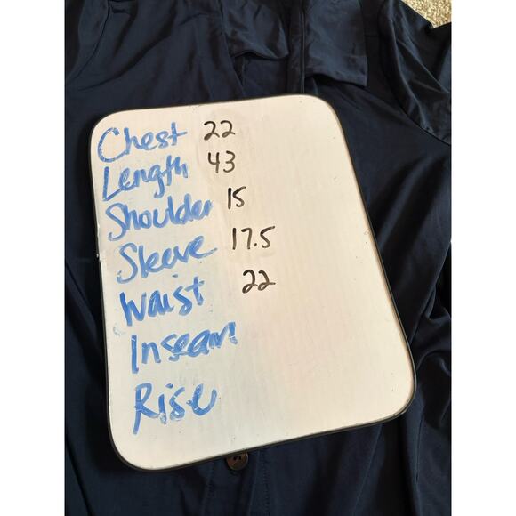 Chicos Travelers Size 2P US 12/14P Duster Cardigan Long Sleeve Blue 3 Button - Picture 11 of 11